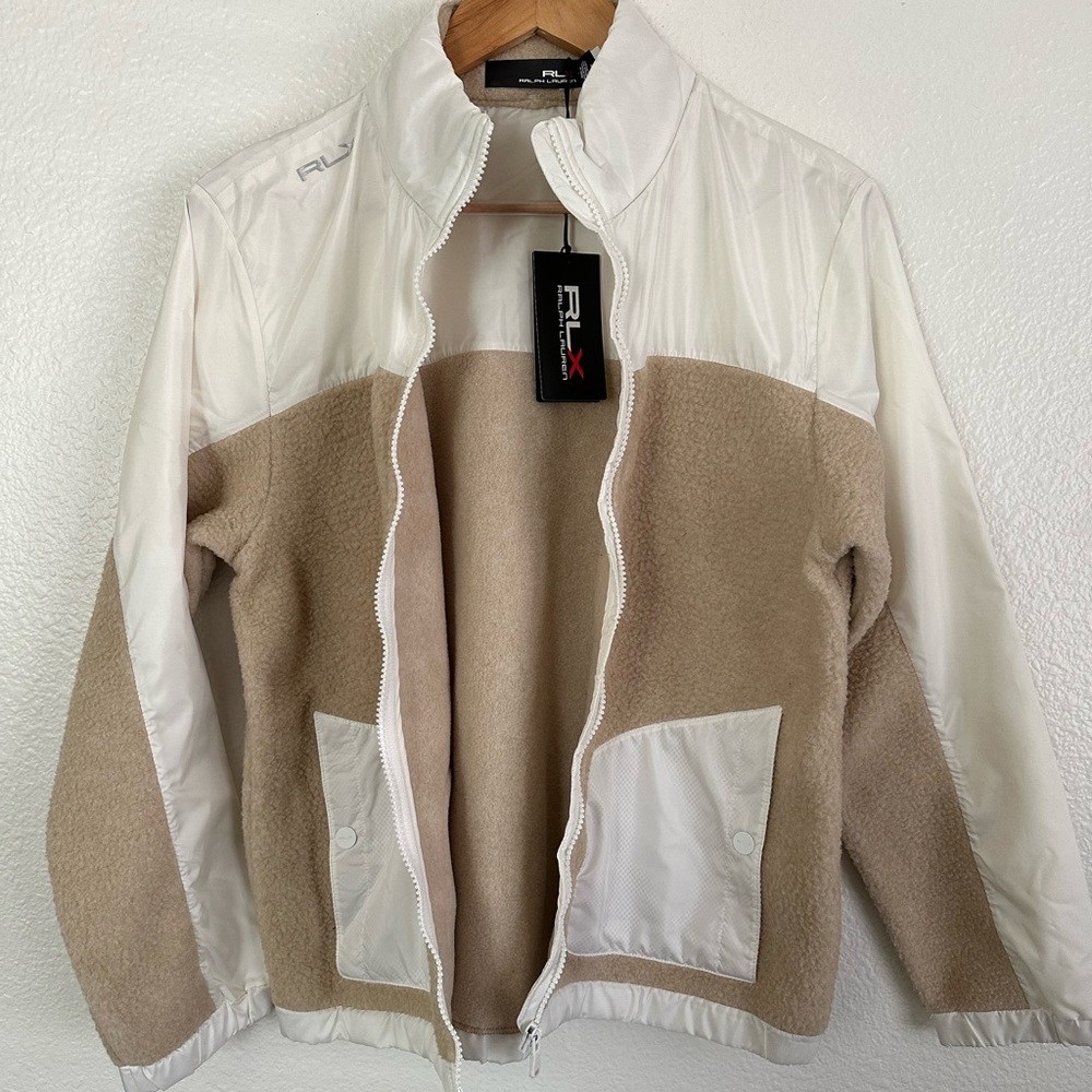 Polo Ralph Lauren RLX Golf Chic Cream Athletic Fleece Jacket Women’s Size Small - Picture 2 of 9